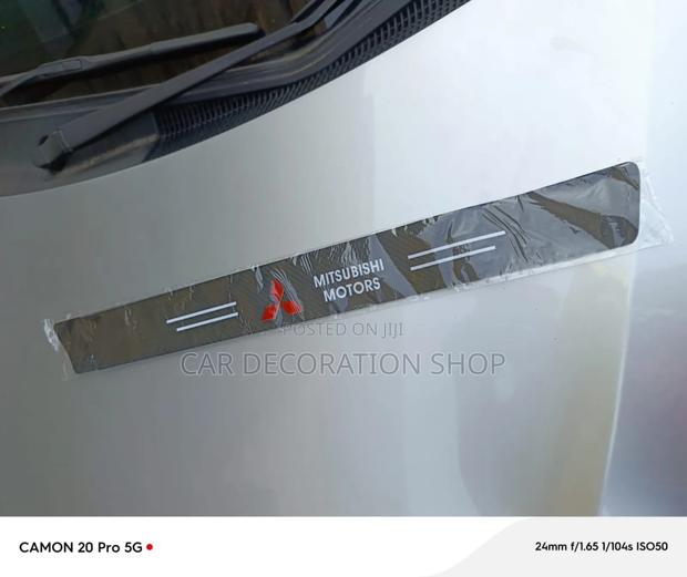 4pcs Mitsubishi Carbon Finish Door Step Stickers