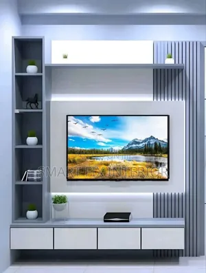 Tv Stand/Fluted Panels/Mable Sheet/Snake Light