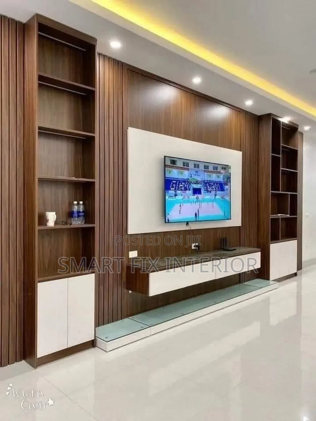 Tv Stand/Fluted Panels/Mable Sheet/Snake Light