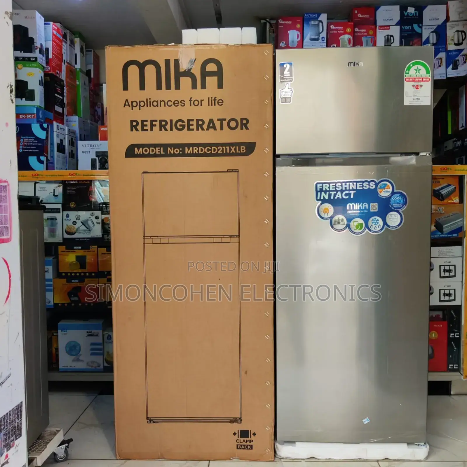 Mika 211litres Double Door Fridge