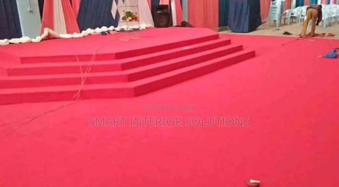 Red Wall to Wall Delta Office Church Carpet