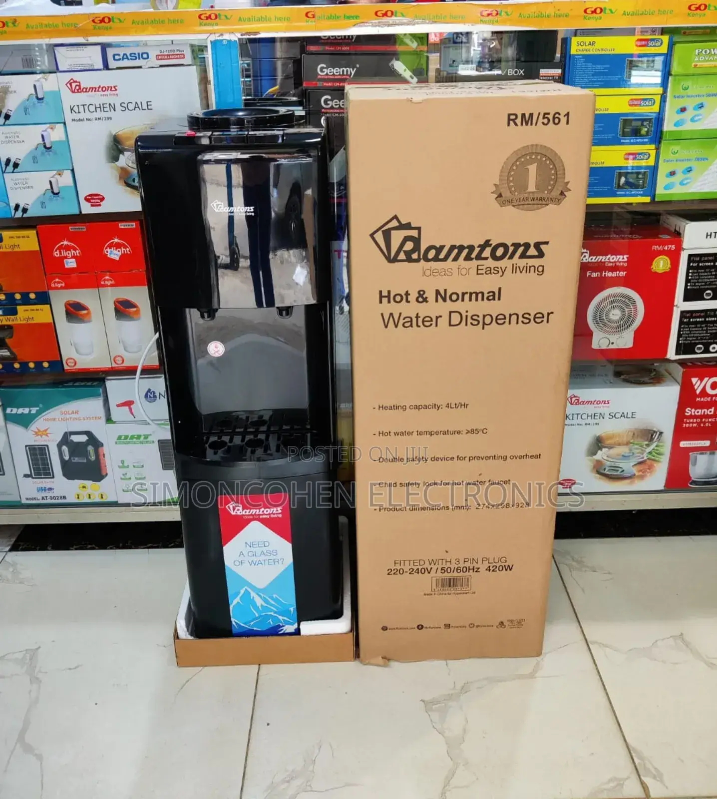 Ramtons Dispenser Hot and Normal With Child Safety Lock