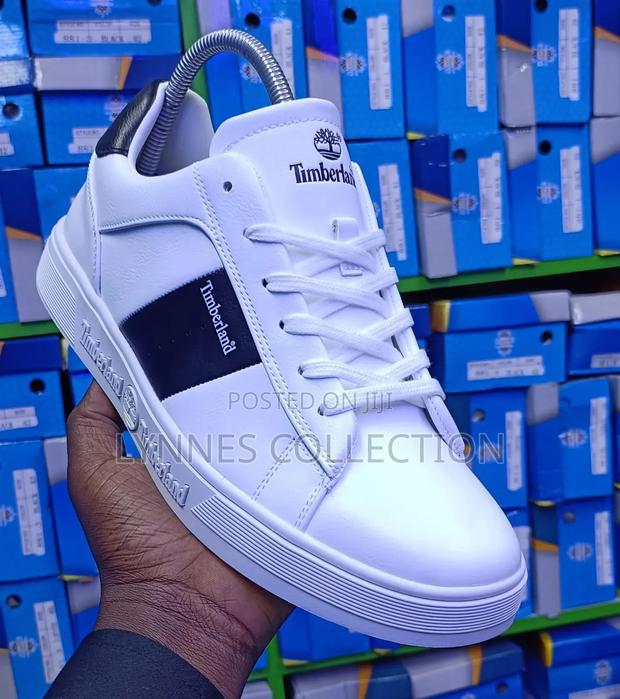 Men Leather White Casual Shoes - thumbnail 2