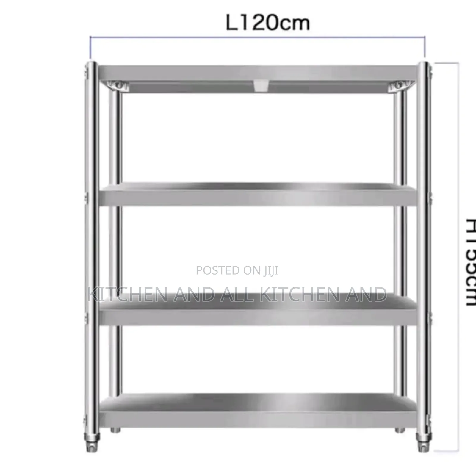 Heavy Gauge 4--Tier Stainless Steel Rack