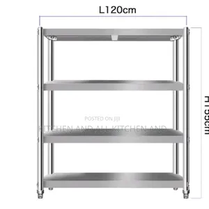 Heavy Gauge 4--Tier Stainless Steel Rack