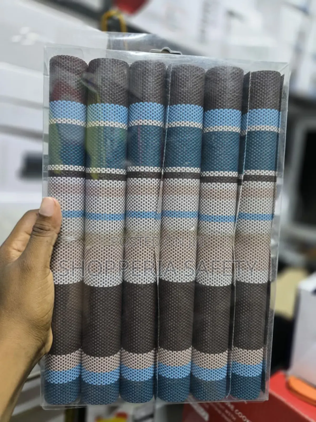 Brown PVC Table Placemats- 6 Pieces