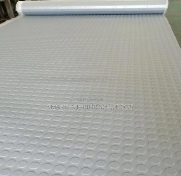 White Rubber Coin Carpet