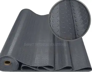 Dark Grey Rubber Coin Carpet
