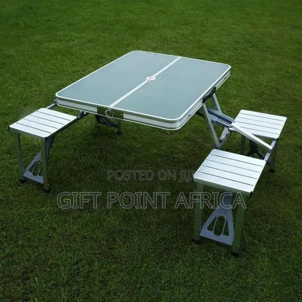 Foldable Aluminum Camping Table and Chairs - thumbnail 3