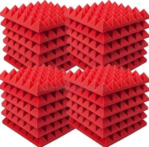 Red Soundproof Acoustic Foam Panel - thumbnail 2