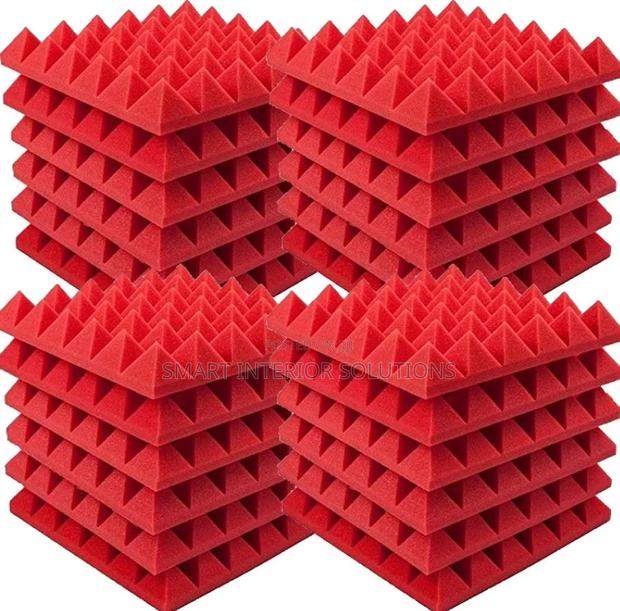 Red Soundproof Acoustic Foam Panel - main view