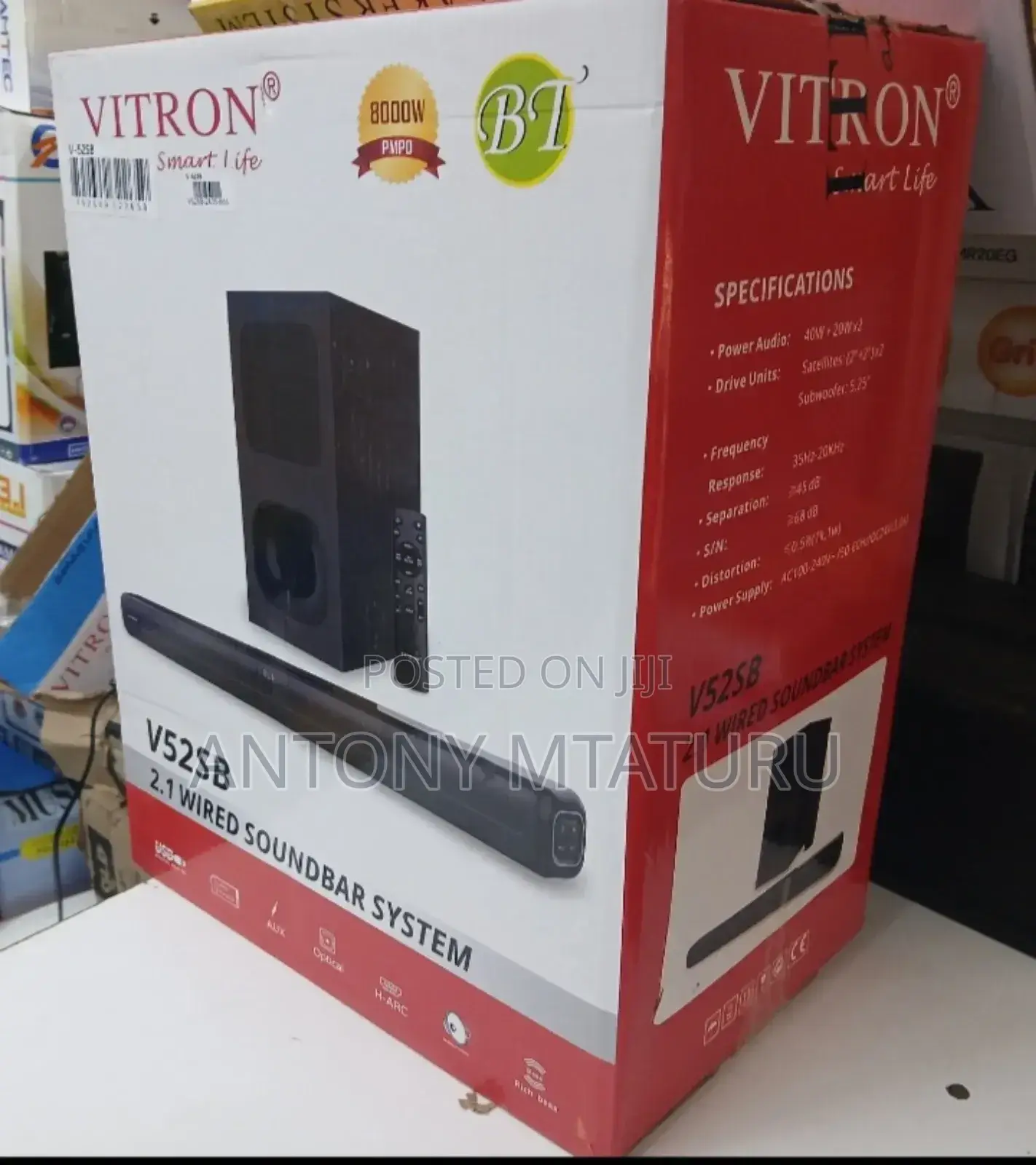 Vitron V52sb Soundbar System 8000w Deep Bass