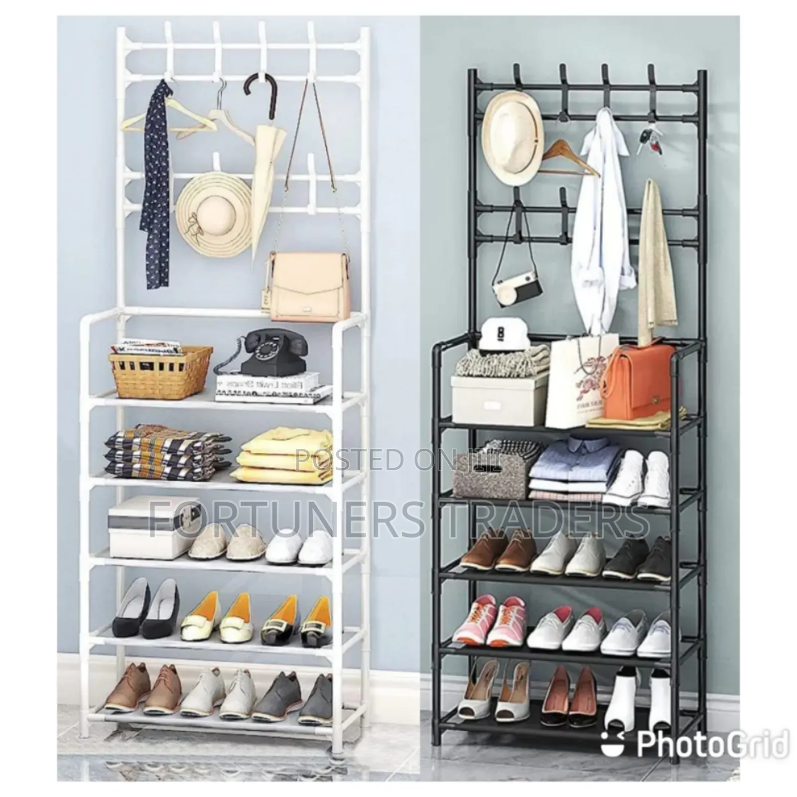 All-in-1 5 Layer Shoe Rack/Coat Rack/Cap Hanger