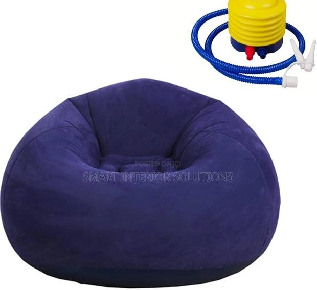 Navy Blue Inflatable Bean Bag + Free Pump