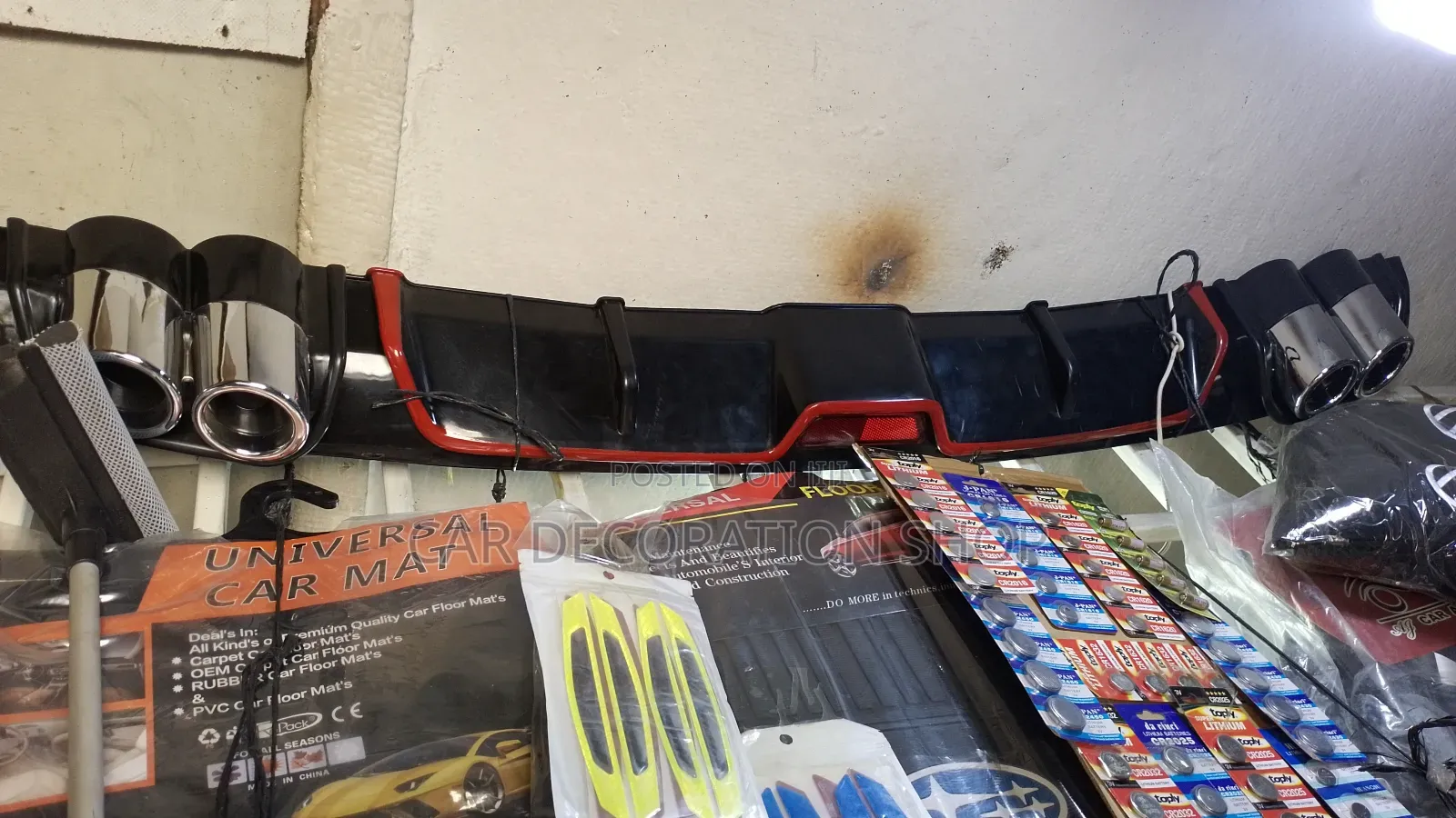 Black With Red Line Rear Diffuser