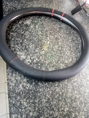 Heavy Black Leather Steering Covers