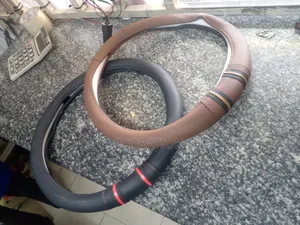 Heavy Black Leather Steering Covers