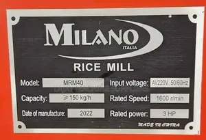Milano Rice Mill 150kg 3hp