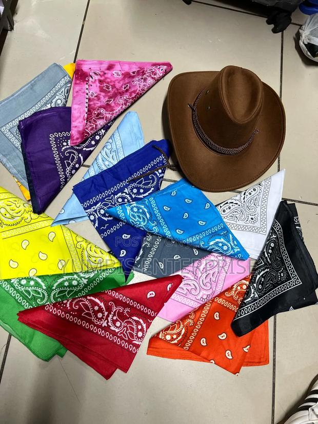 Brown Cowboy Hats:With Bandana Set at 700 KSH - thumbnail 2