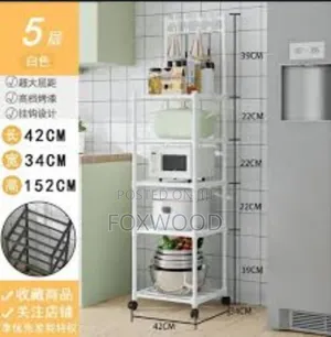 Metallic 5 Layer Simple Storage Rack