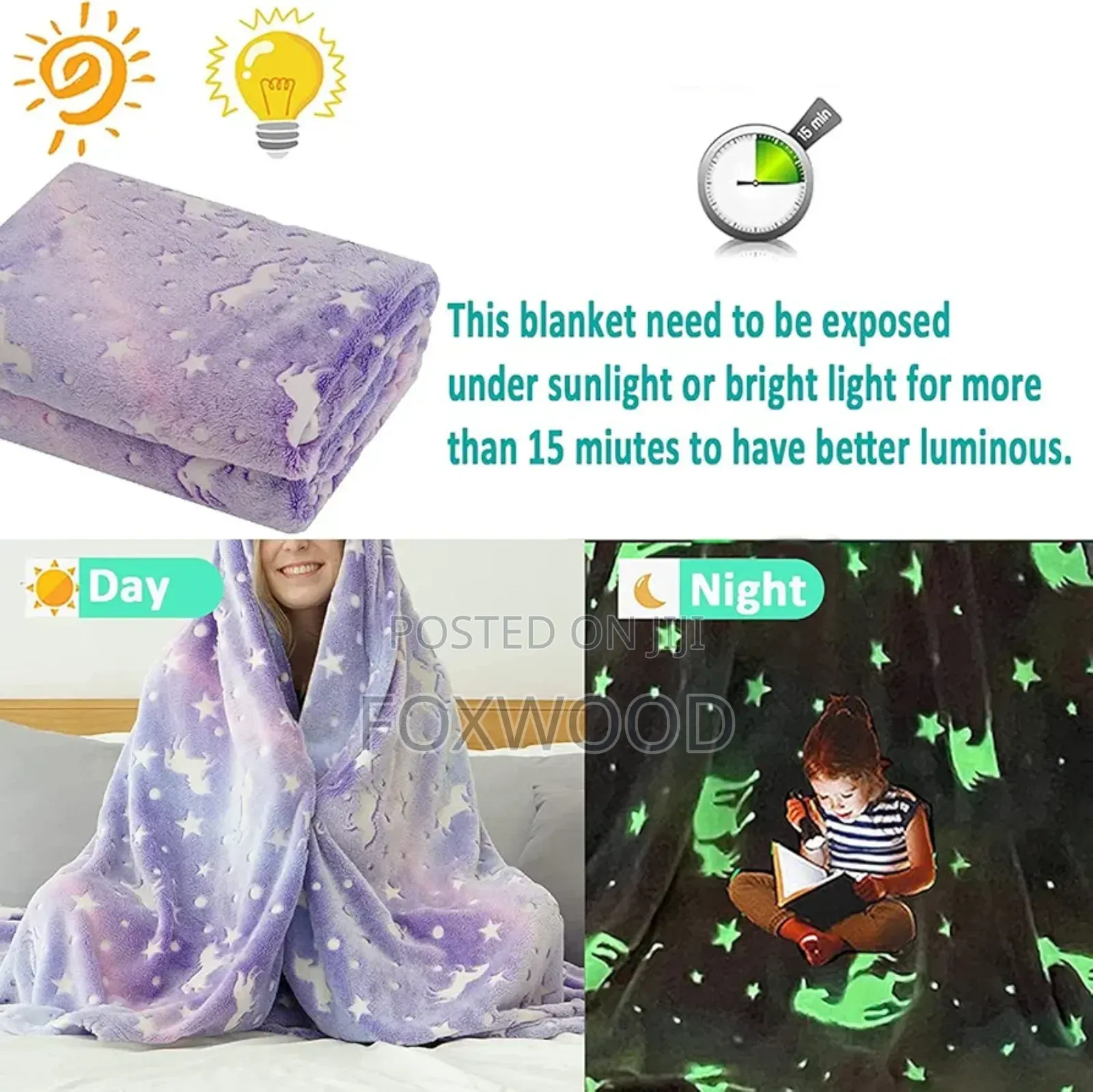Magic Glow in the Dark Fleece Blanket for Kids