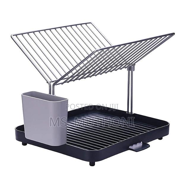2 Tier Self Draining Dish Drainer Rack - thumbnail 2