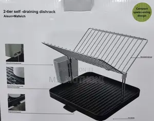 2 Tier Self Draining Dish Drainer Rack