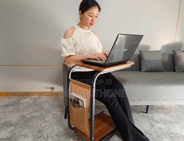 Brown Top 2 Layer Trolley Side Table - thumbnail 3