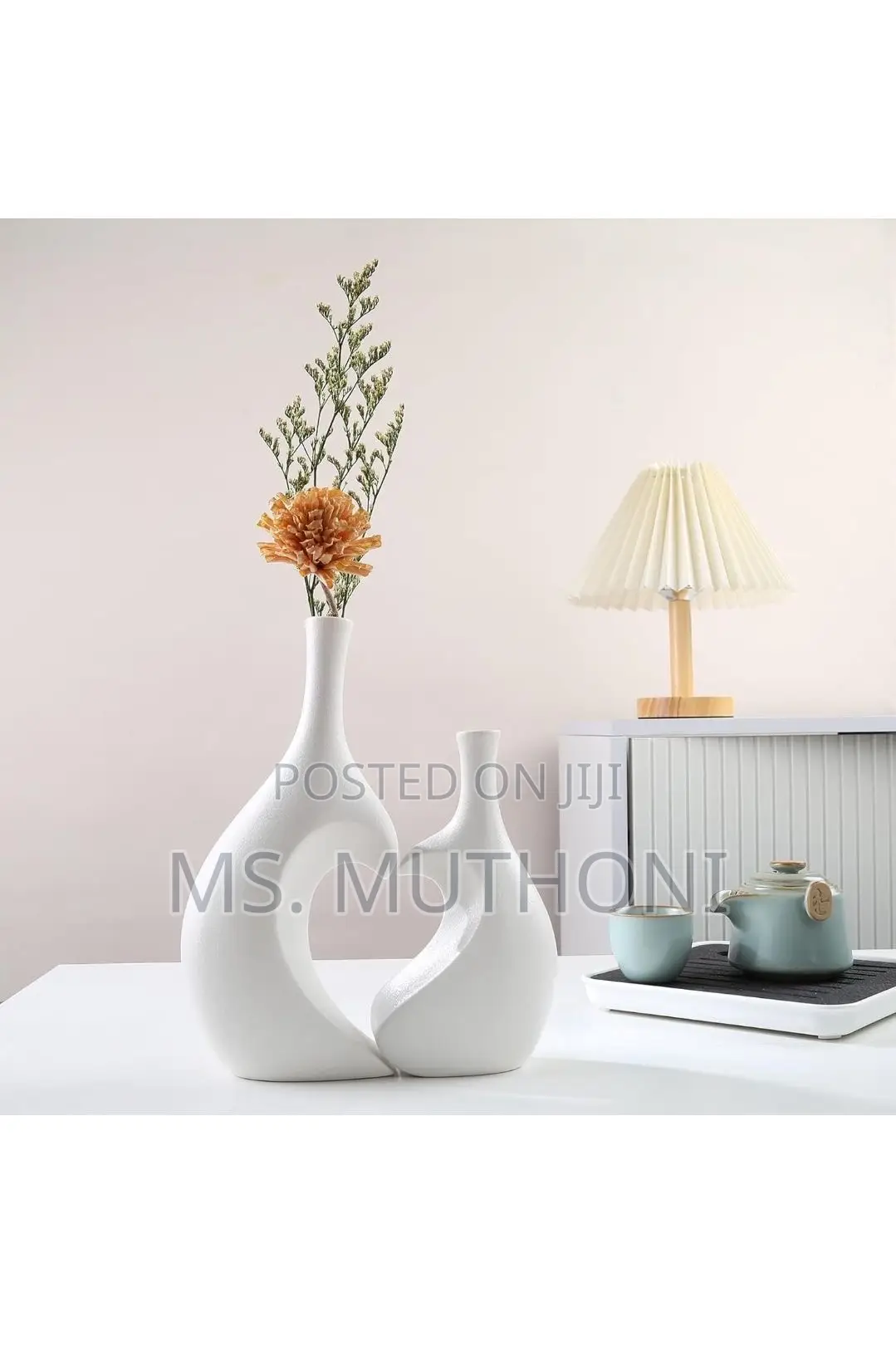 White Large Hollow Heart Vase Resin Now Available *