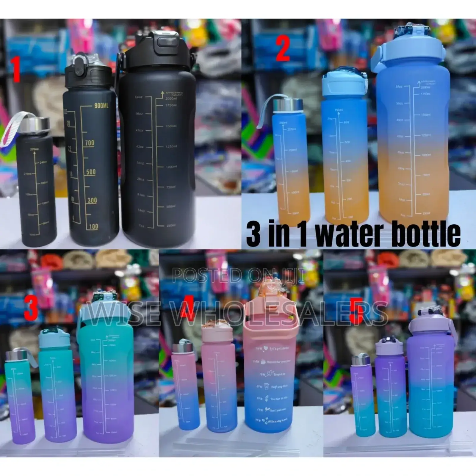 *3 in 1 Motivational Water Bottles Set*