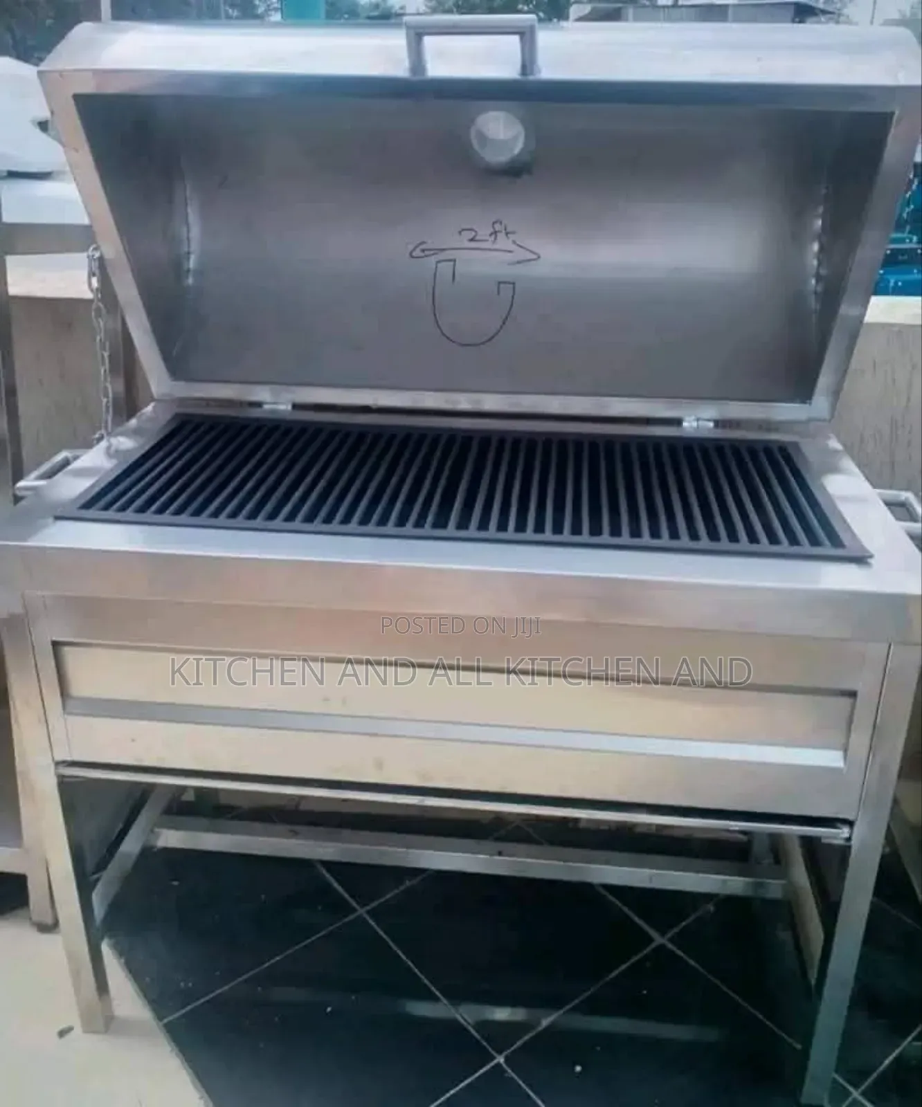 Closed Stainless Steel Charcoal Grill
