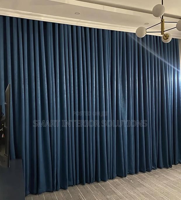 Elegant Navy Blue Curtains - main view
