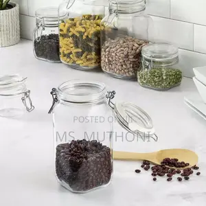 *Air Tight Canister Set Made of Hardened Glass