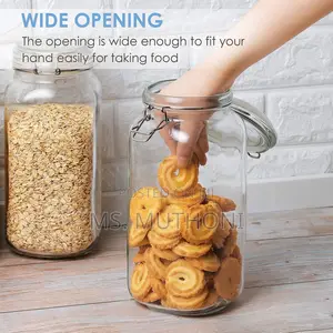 *Air Tight Canister Set Made of Hardened Glass