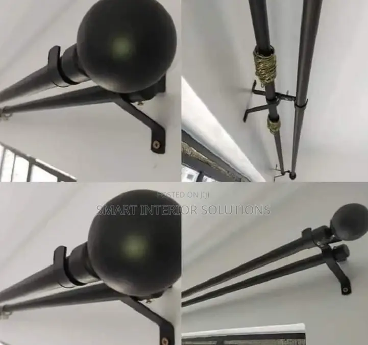 Black Jua Kali Curtain Rod