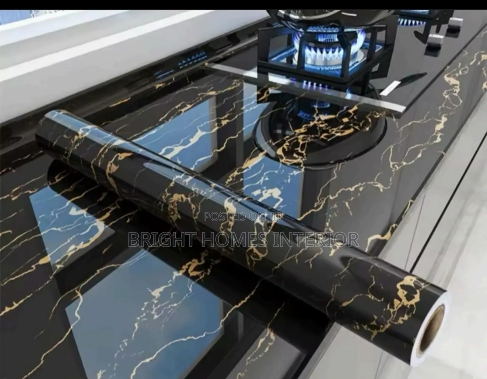 Black and Gold Marble Contact Paper Available