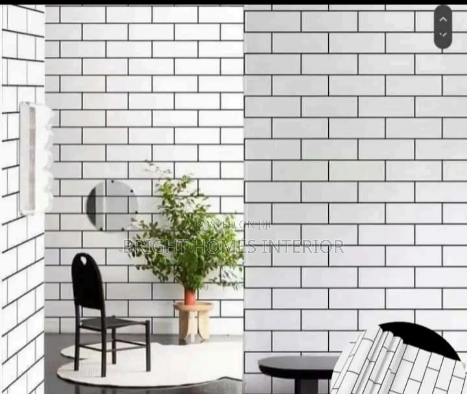 White and Black Bricks Wallpaper Available