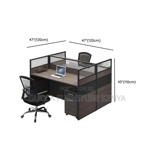 Workstations: Square 2-Seater Office Furniture Set - thumbnail 4