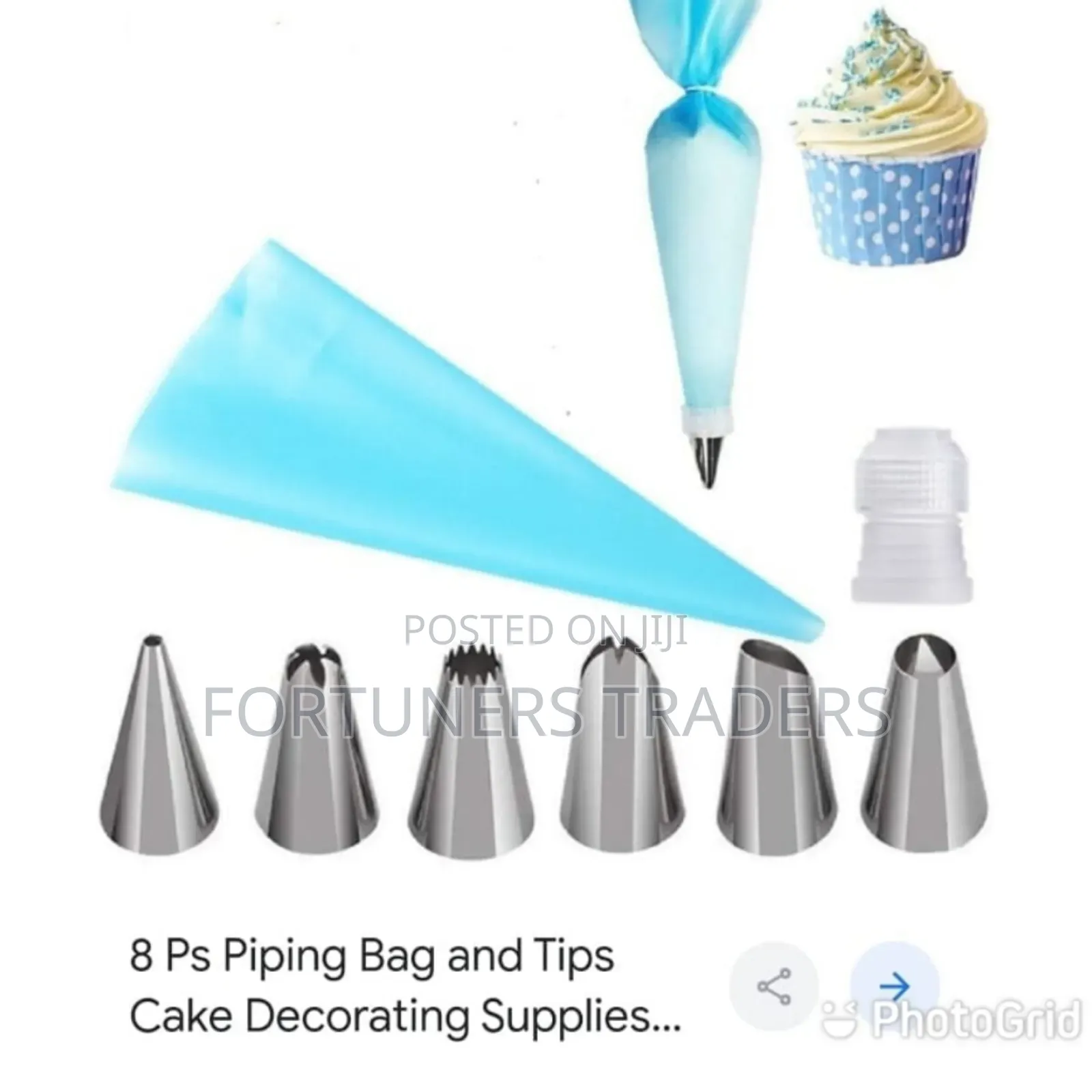 *Piping Bag With Mettalic Nozzles