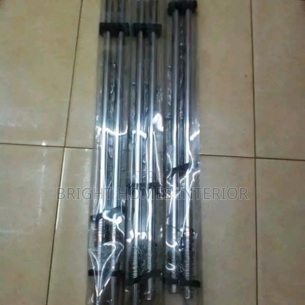 2m Double Curtain Rod Silver