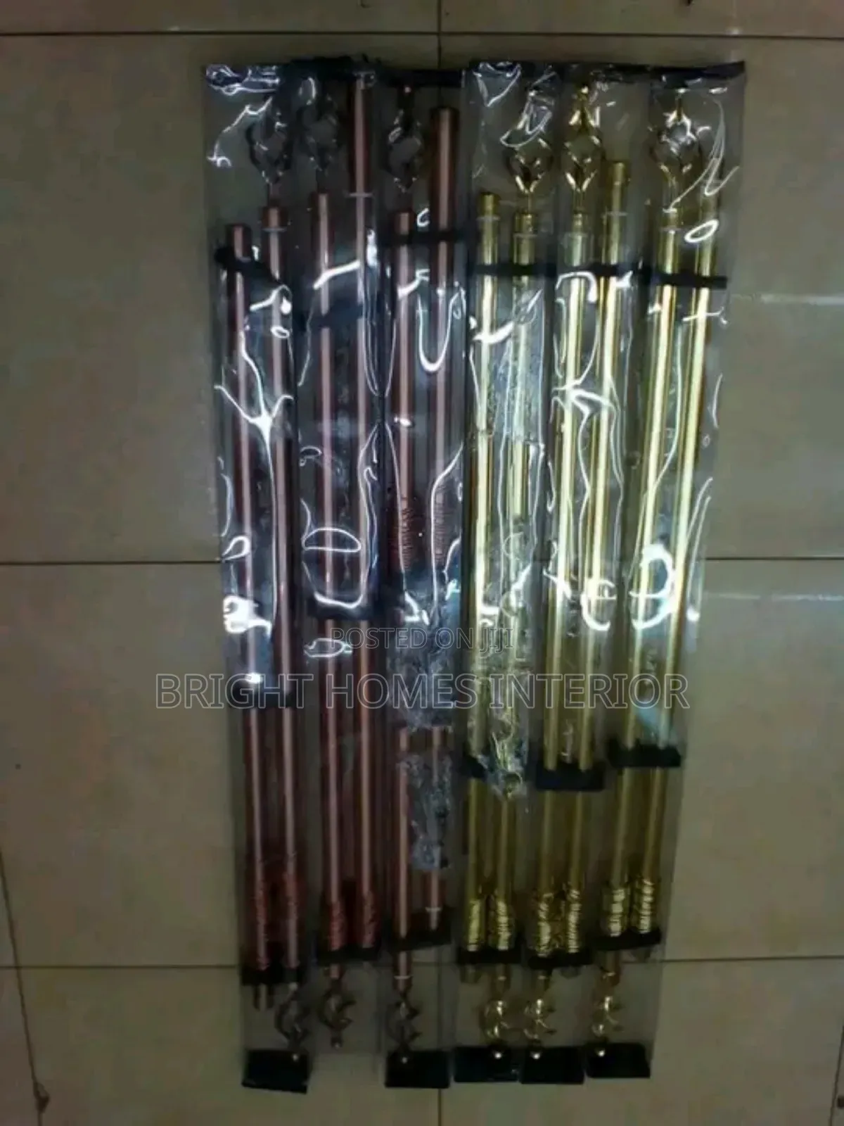 Brown 2m Single Curtain Rods