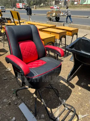Red Black Kinyozi Chair