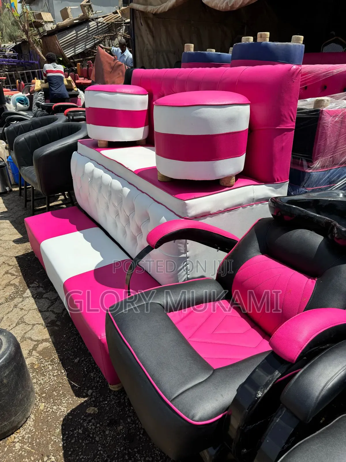 Pink Salon Sink And Pedicure Chair