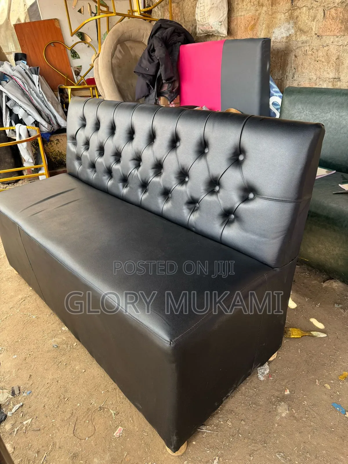 Black Restaurants And Bar 3 Seater Couche