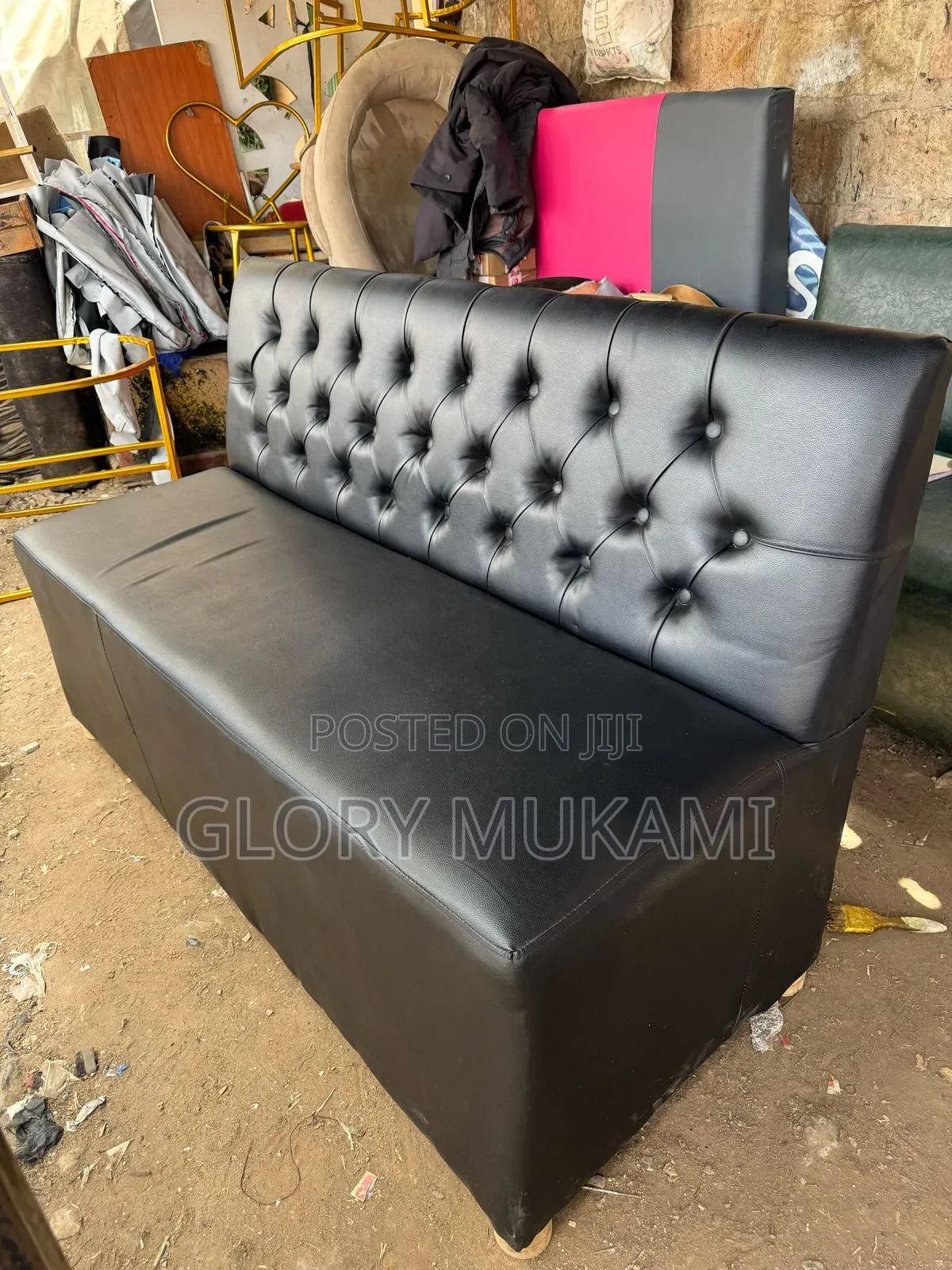 Black Restaurants And Bar 3 Seater Couche
