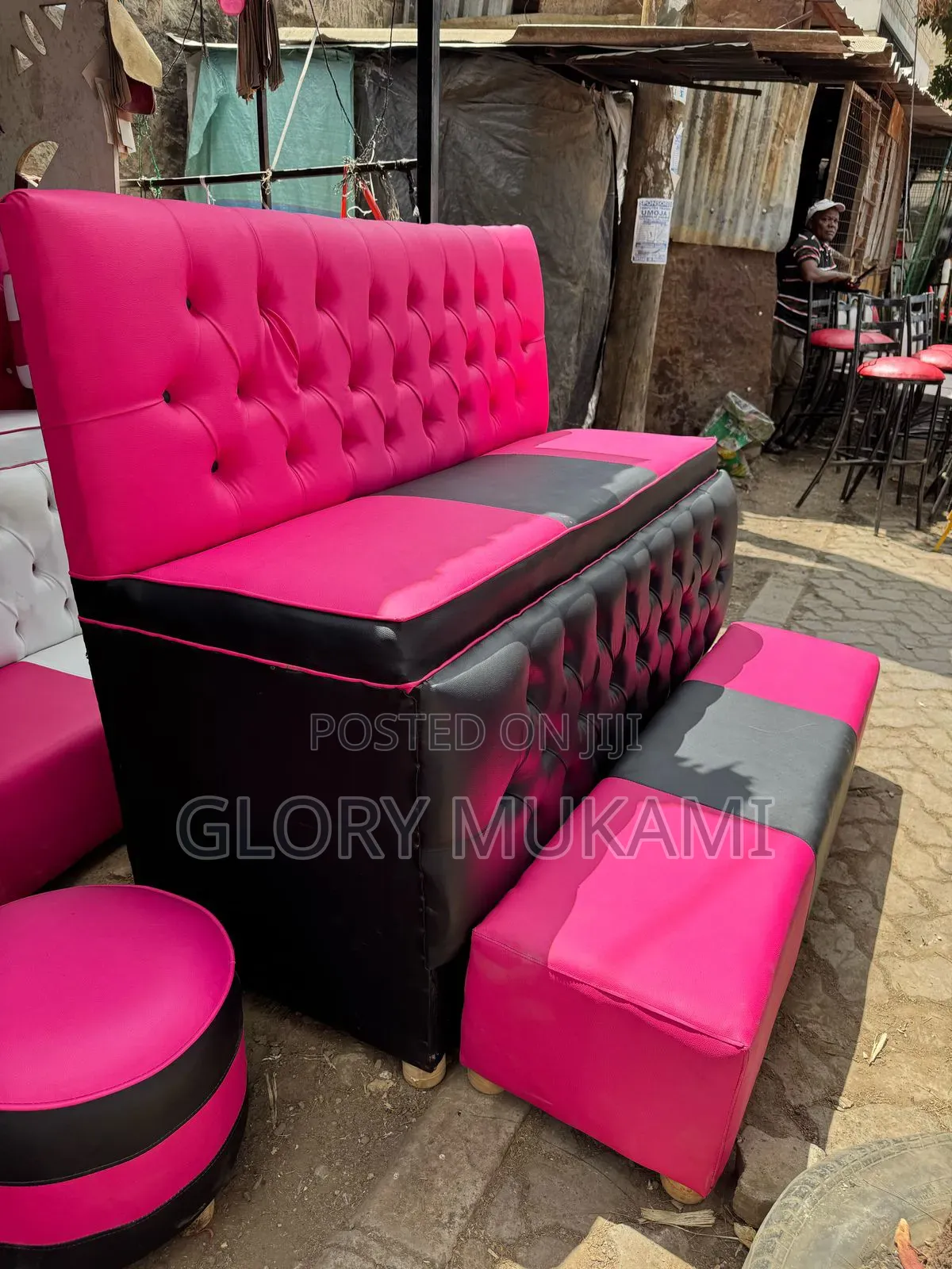 Pink Black Pedicure Chairs