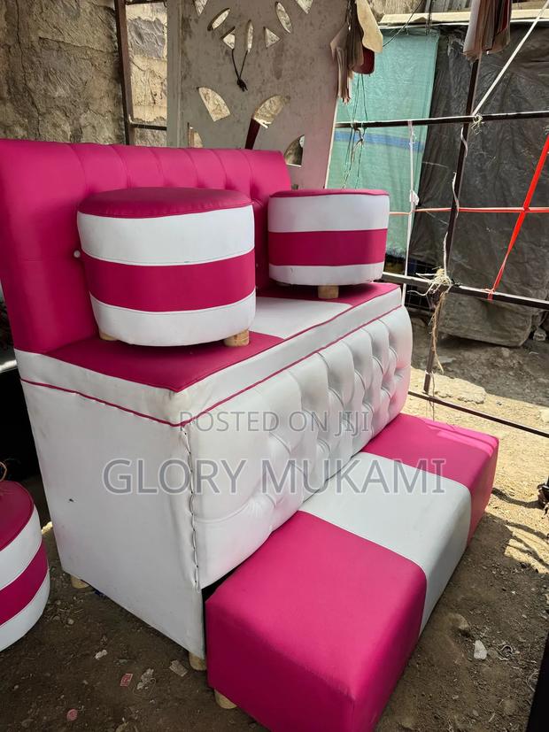 Pink White Pedicure Chairs - main view