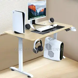 Office Tables: 160cm Standing Office Desk With Metal Legs