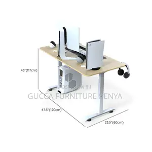 Office Tables: 160cm Standing Office Desk With Metal Legs