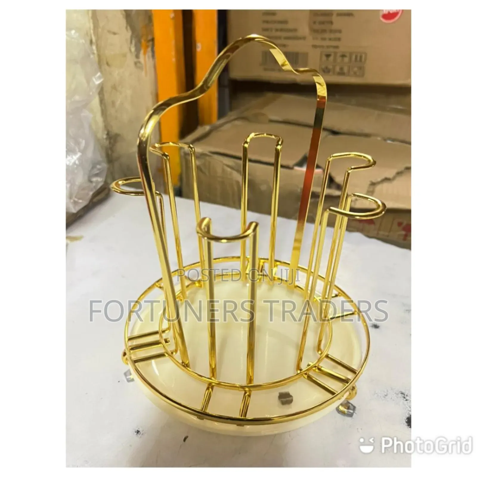 Round Glass Holder With Tray